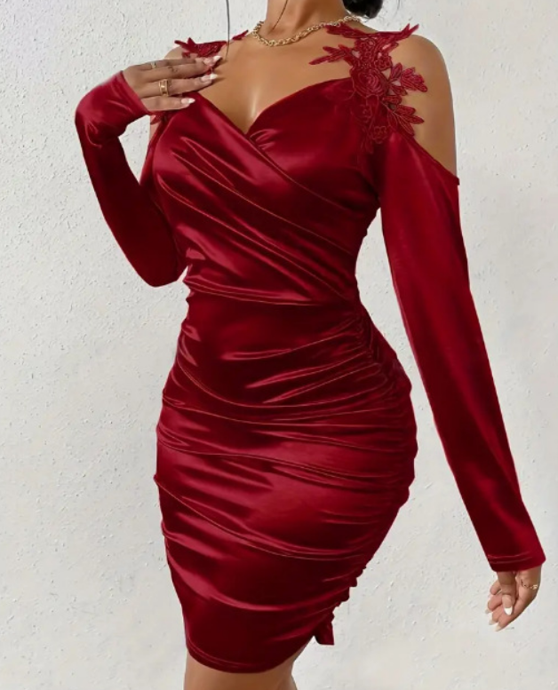 Elegant Lace Tight Fitting Long Sleeved Dress