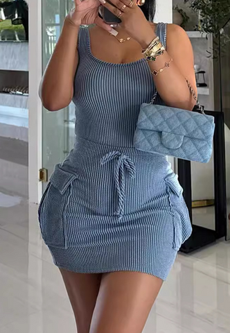 Lovely Round Neck Sleeveless Printed Piece Pants