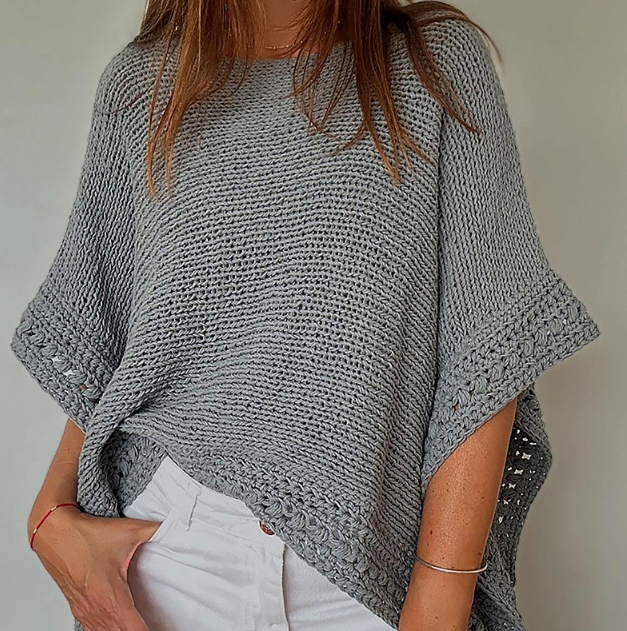 Solid Color Women'S Bat Sleeve Knitted Tops