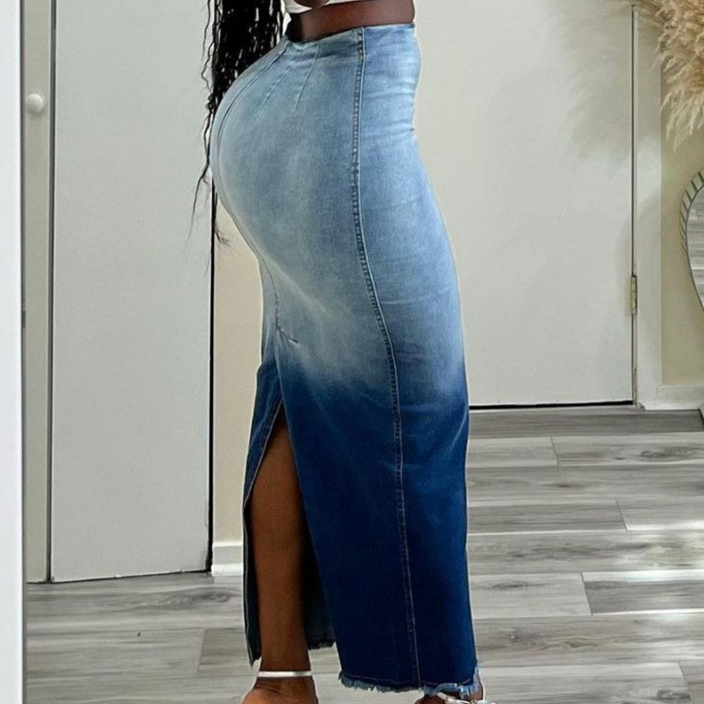 Fashion Women Denim Blue Skirt