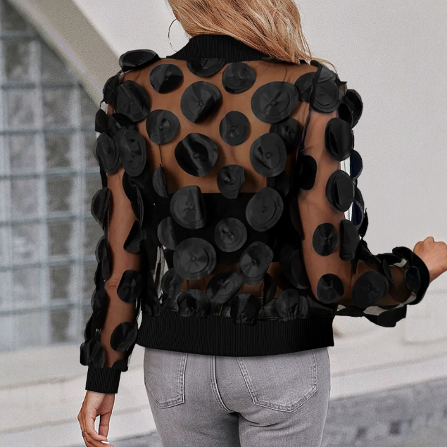 Temperament Women'S Mesh Long Sleeved Jacket