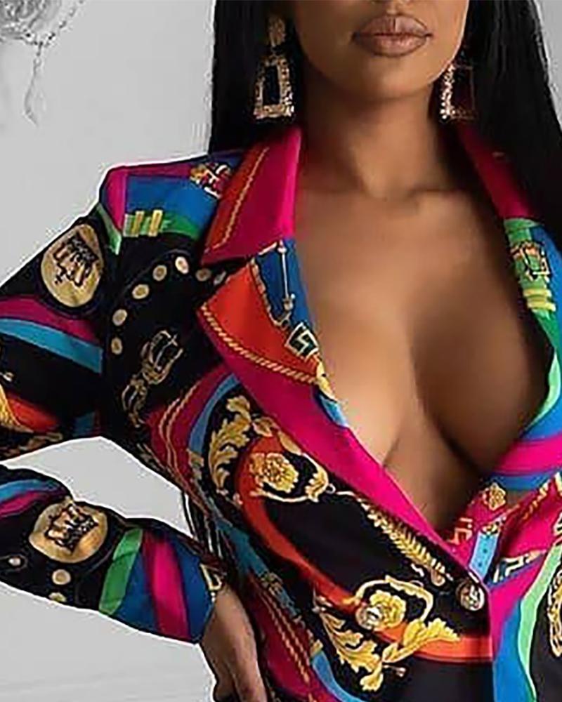 Casual Printed Long Sleeved Dress