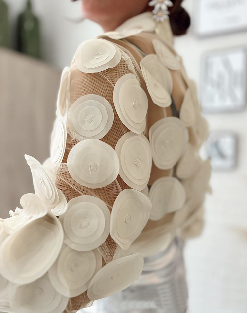 Elegant Temperament Mesh Long-Sleeved Shirt