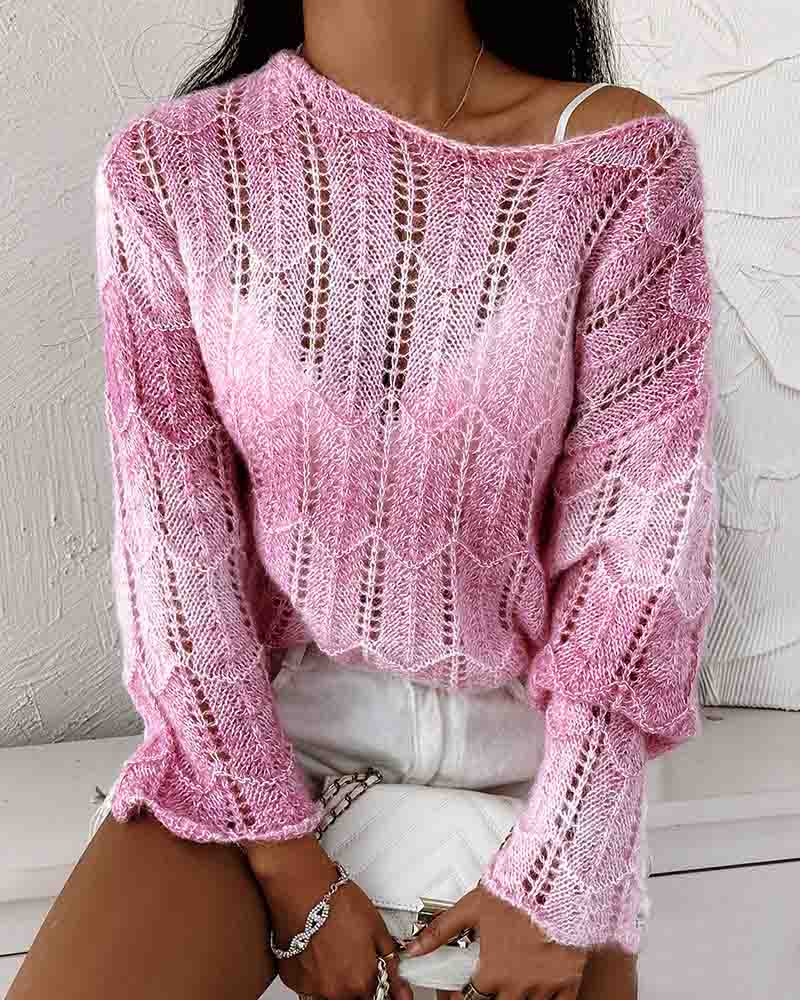 Loose Temperament Long Sleeved Knitted Top