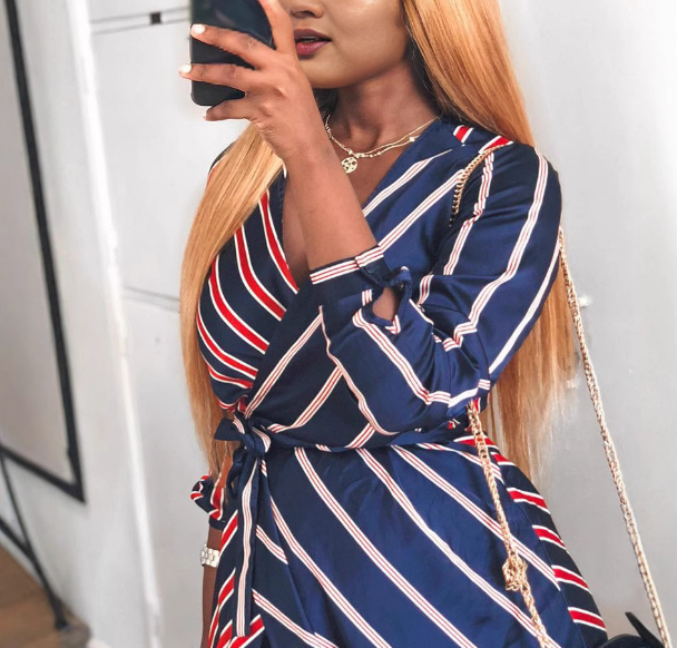 Fashion Sexy Women'S Striped Patchwork Dress