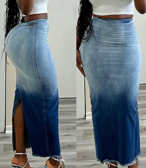 Fashion Women Denim Blue Skirt