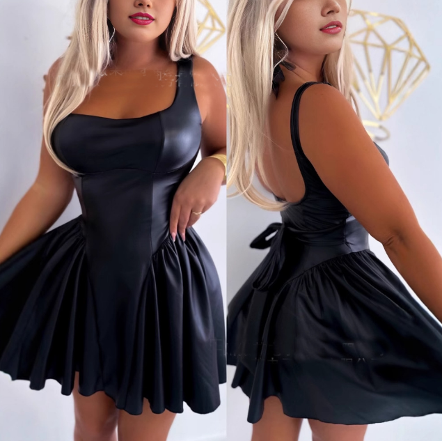 Sexy Black Mini Sleeveless Dress