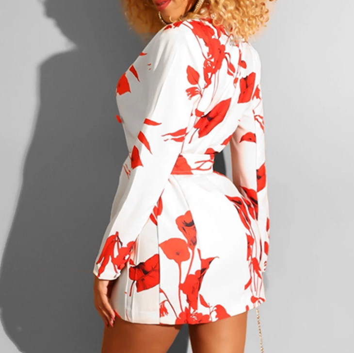 Sexy Printed Long Sleeve Dress