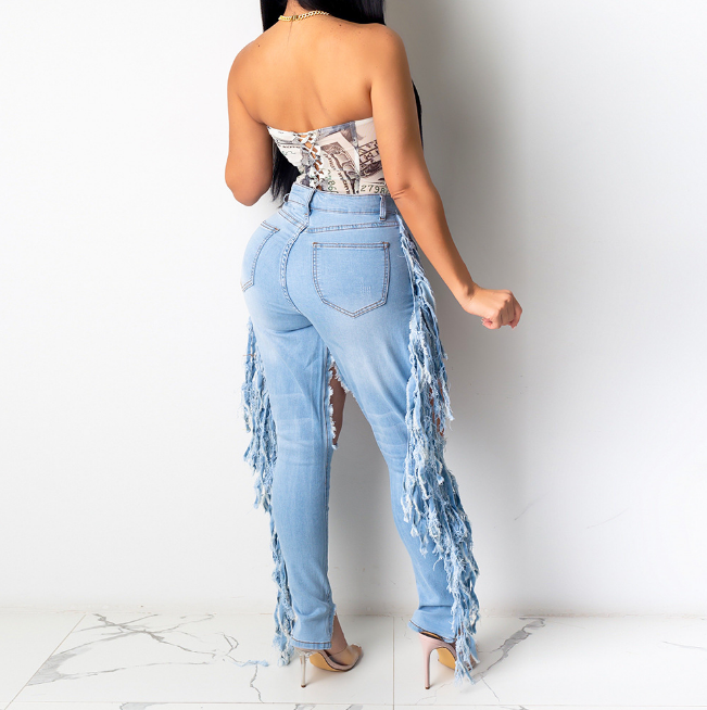 Casual Hole Fashion Denim Trousers