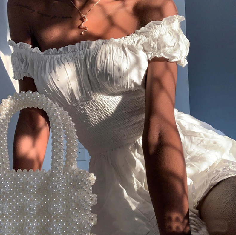 Solid White One Shoulder Dress