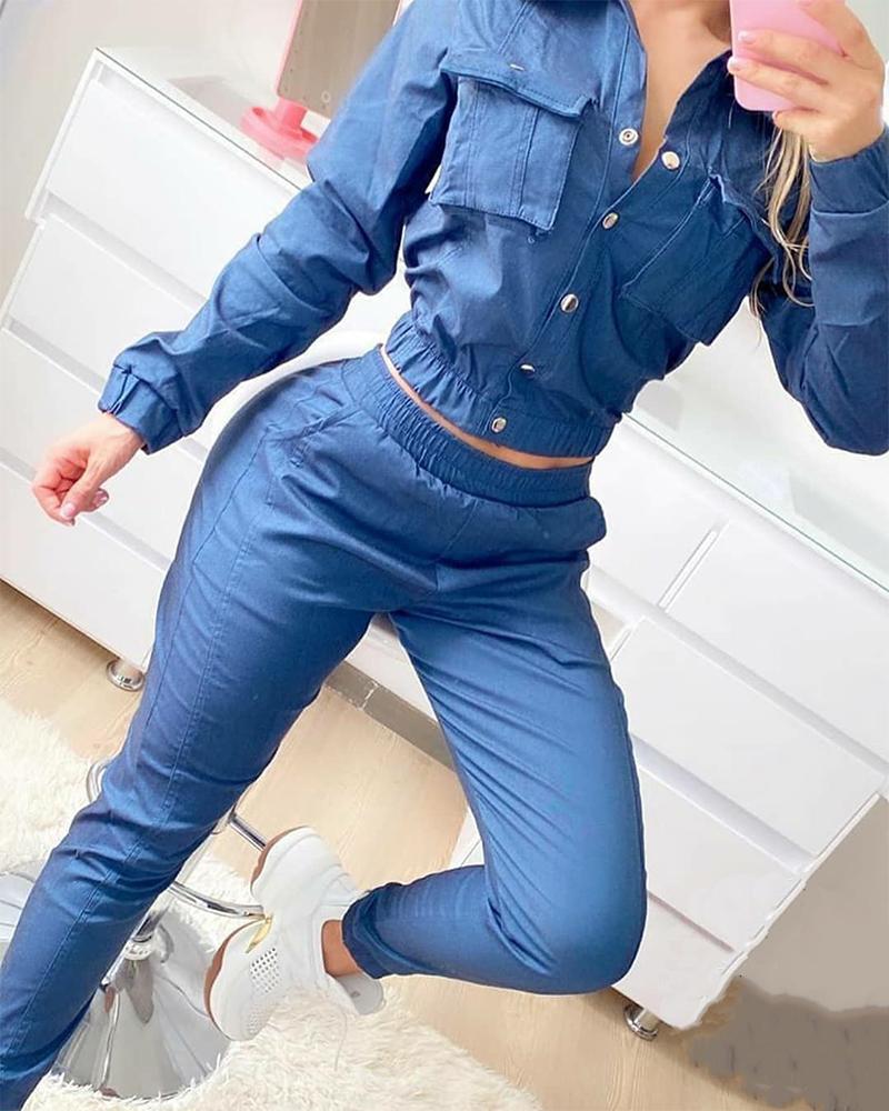 Sexy Long Sleeve Sports Two-Piece Suit