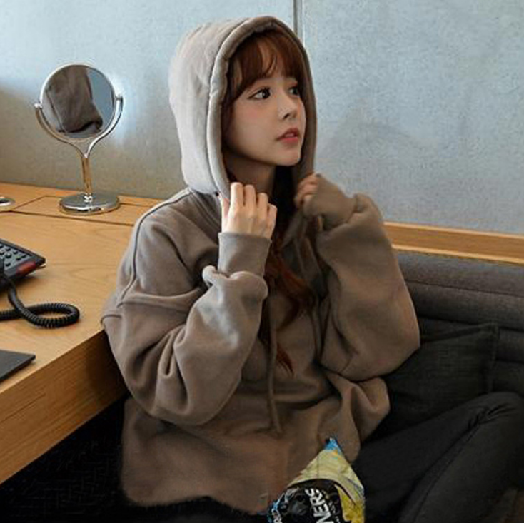 Loose long-sleeved hooded sweater