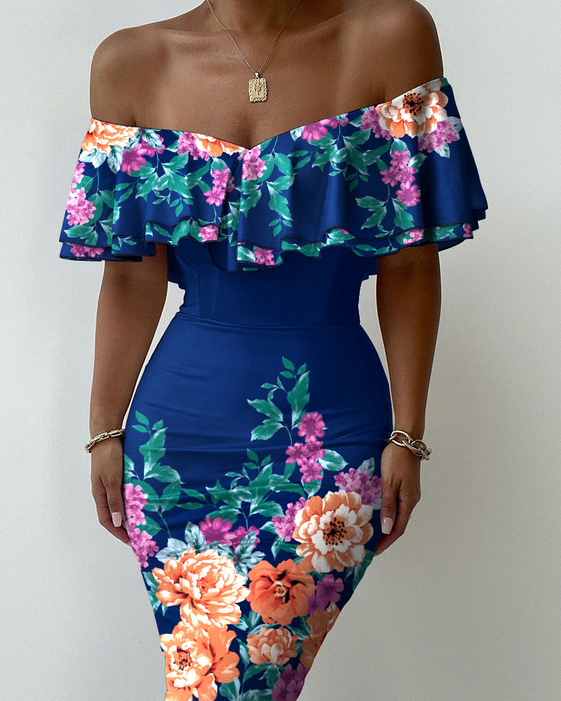 Fashion Print Short Sleeve Dress