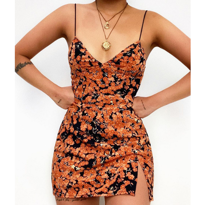 Casual Flowers Sexy Sling Sleeveless Dress