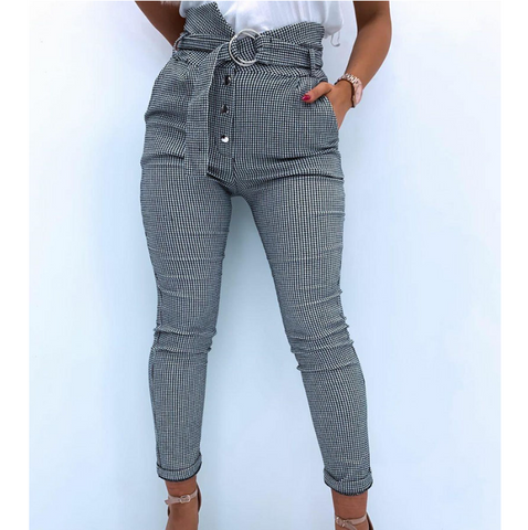 Casual Elastic Hole Denim Pants