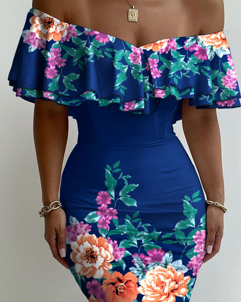 Fashion Print Short Sleeve Dress