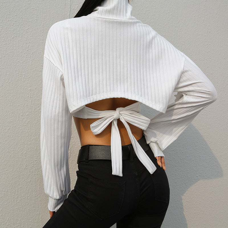 Loose Women High Neck Loose Casual Long Sleeve Sweater