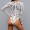 Sexy Long Sleeved V-Neck Lace Jumpsuit