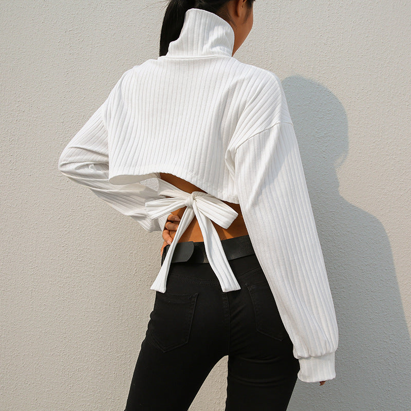 Loose Women High Neck Loose Casual Long Sleeve Sweater