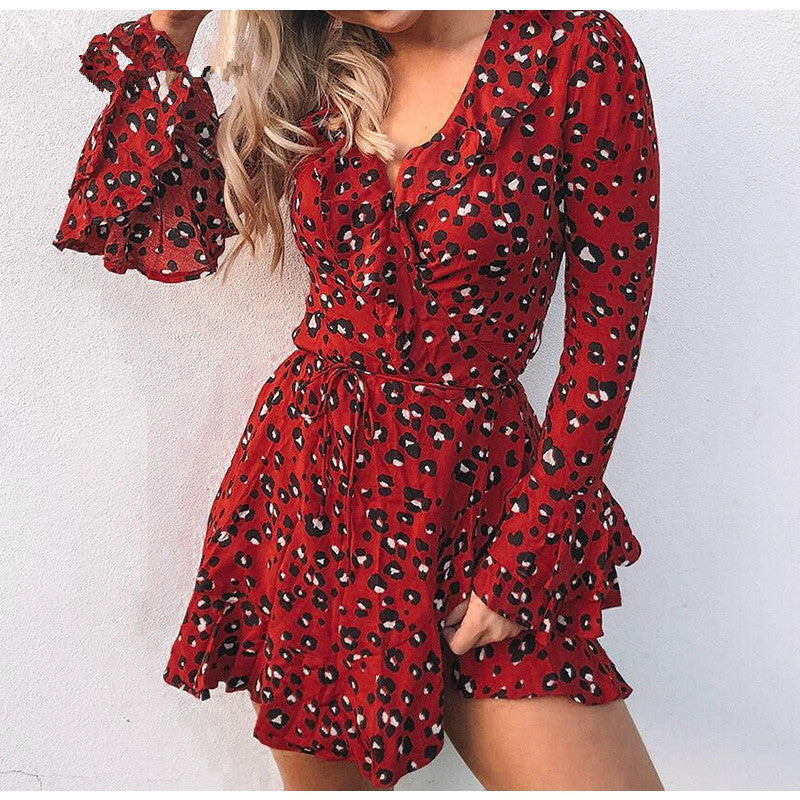 Long-Sleeved Women'S Ruffled Dress