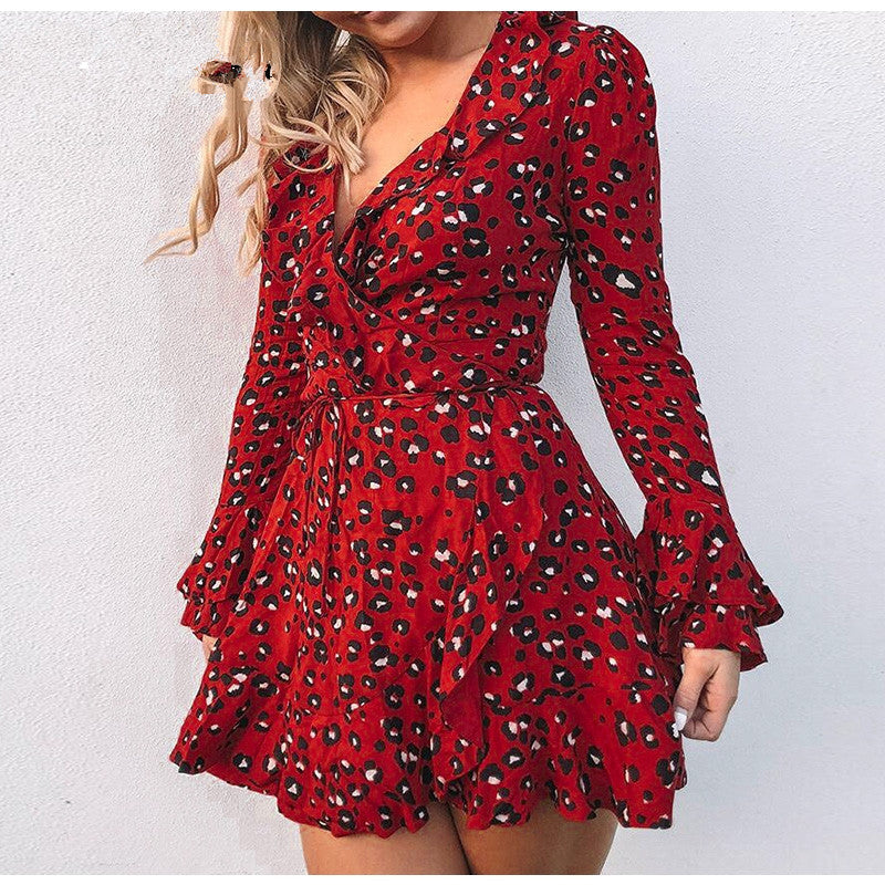 Long-Sleeved Women'S Ruffled Dress