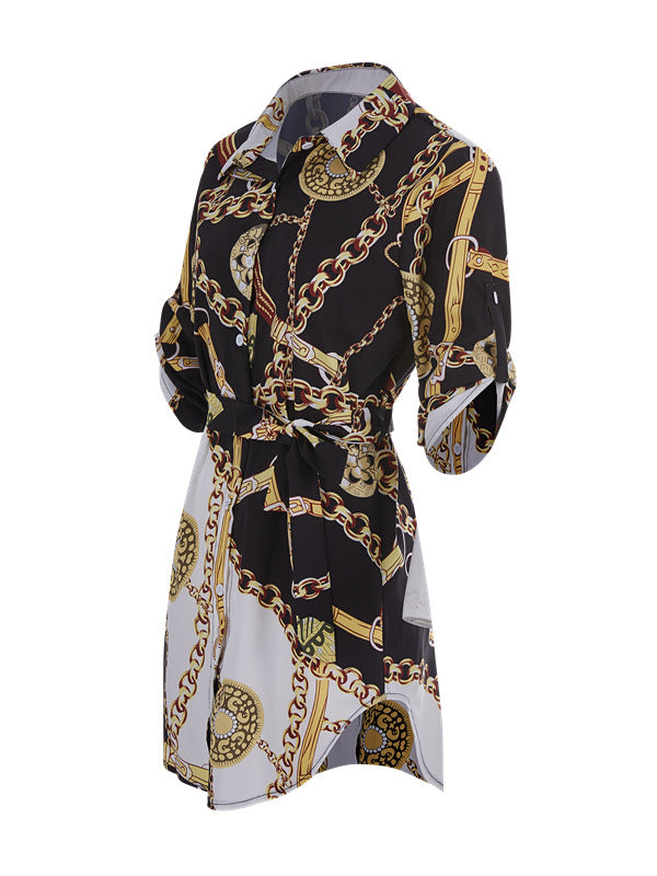 Fashion Sexy Gold Chain Print Dress