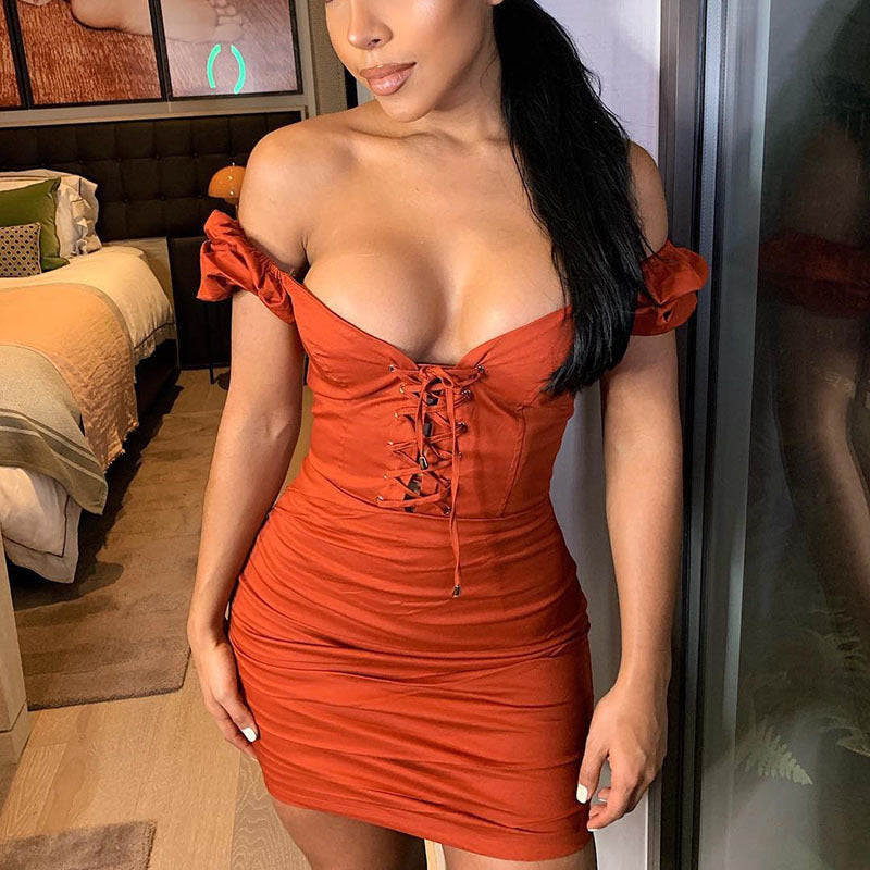 Sexy Sling Backless Bow Dress