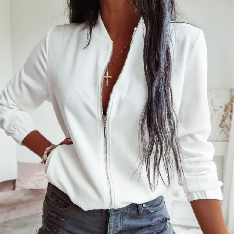 Casual Solid Color Long-Sleeved Jacket