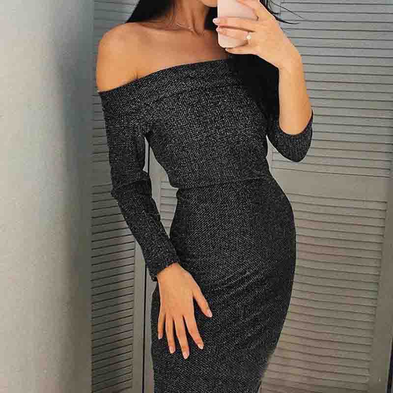 Casual Long Sleeves Word Collar Dress