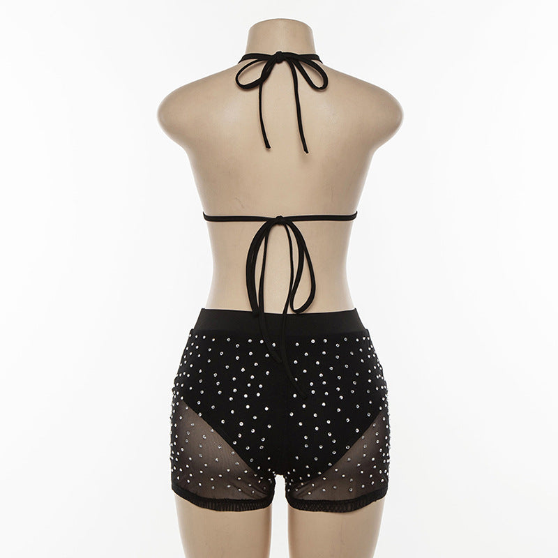 Women'S Vest Sleeveless High Waist Shorts Two-Piece Set