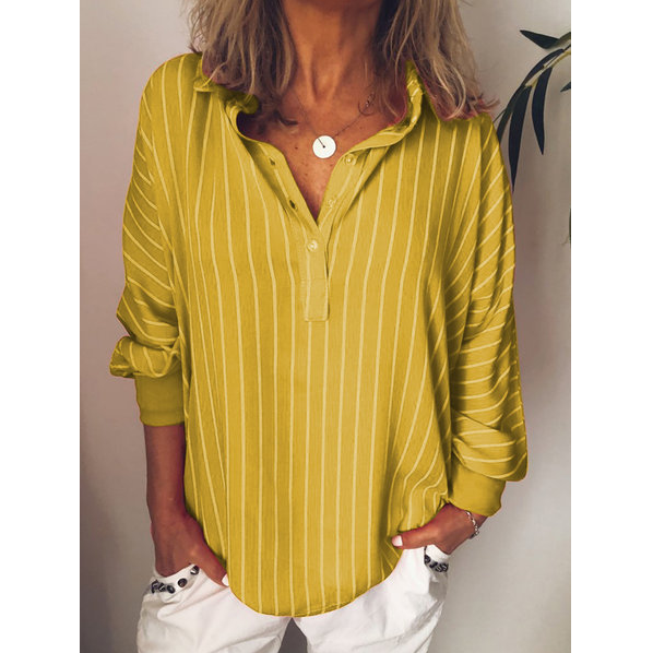 Striped Print Long Sleeve Bat Shirt