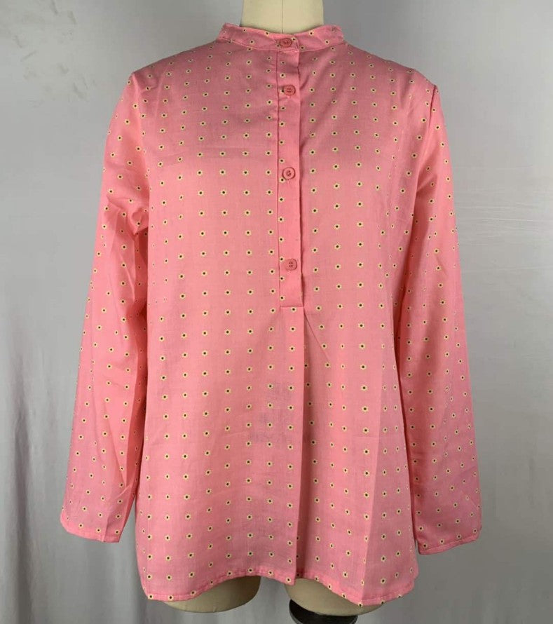 Fashion V-Neck Print-Breasted Long-Sleeved Casual Shirt