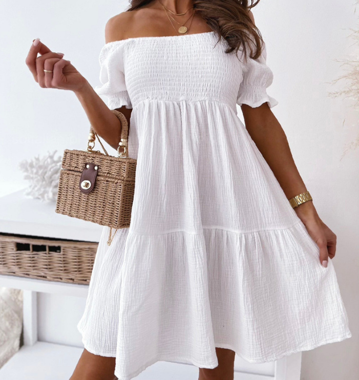 Fashion Sexy Backless One-Shoulder Dress