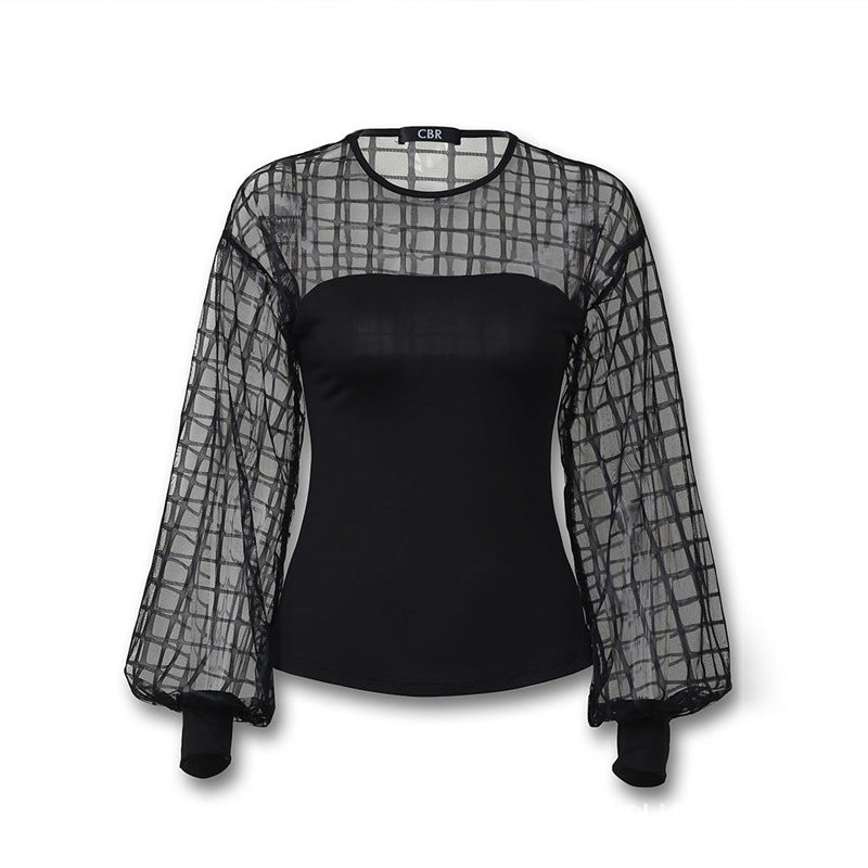 Women Net Yarn Splice T-Shirt