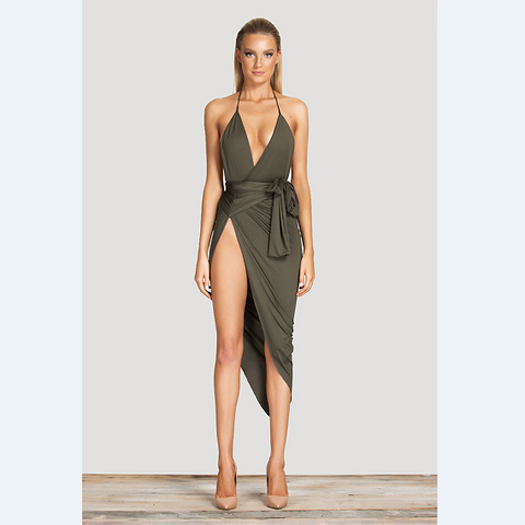 Fashion Sexy Solid Color Sling Sleeveless Dress