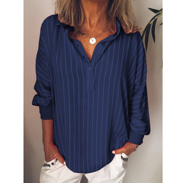 Striped Print Long Sleeve Bat Shirt