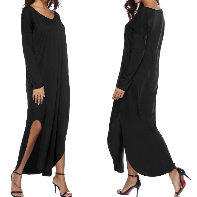 Loose Long Sleeve Maxi Dress