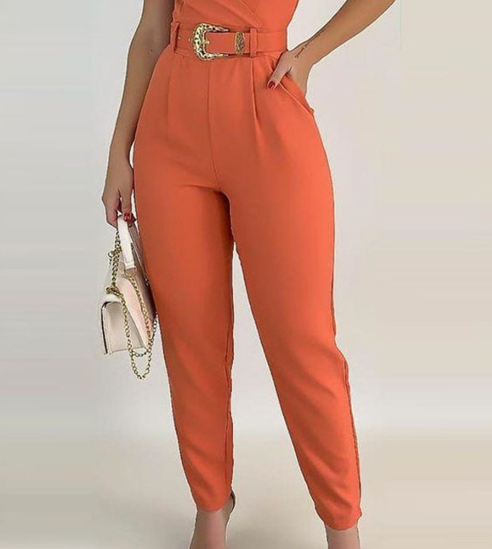 V-Neck Sling Sleeveless Slim Jumpsuit