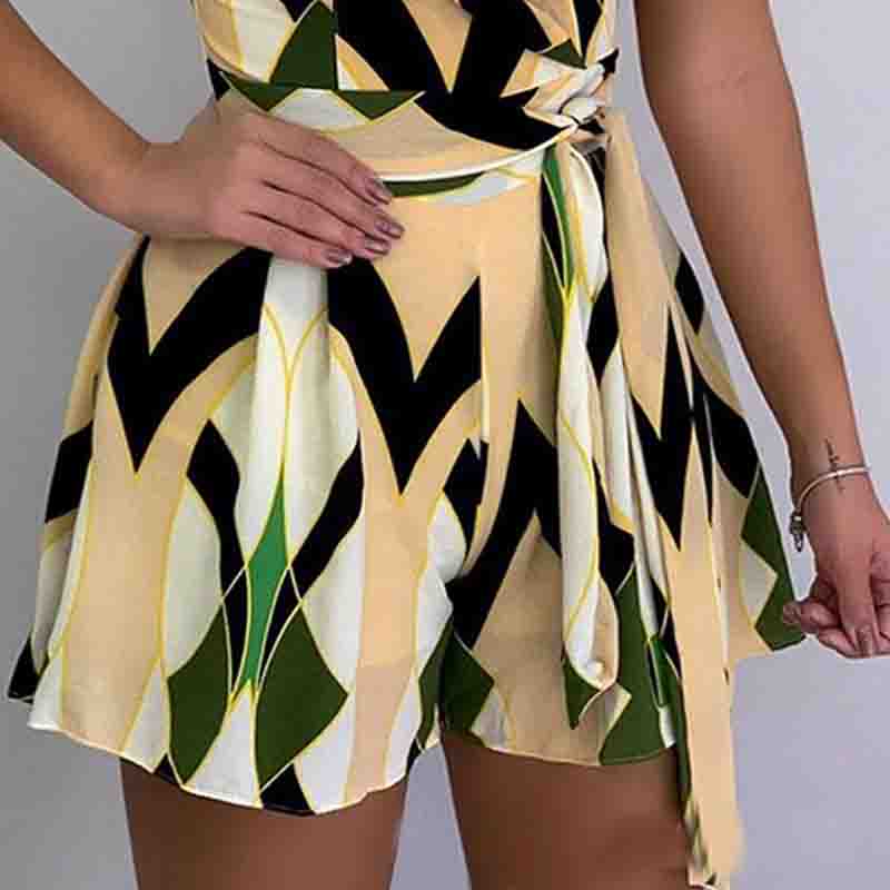 V-Neck Printing Sling Sexy Jumpsuit