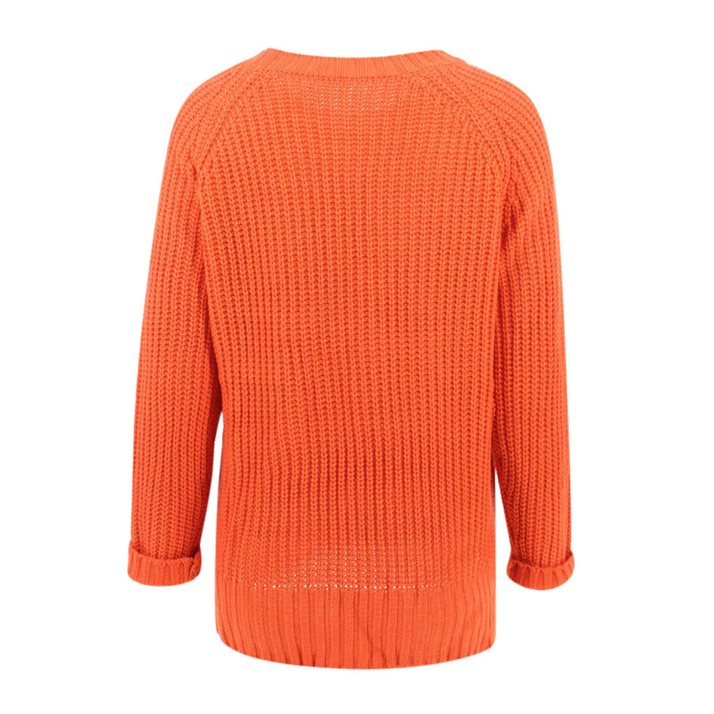Loose Round Neck Long Sleeve Knit Sweater