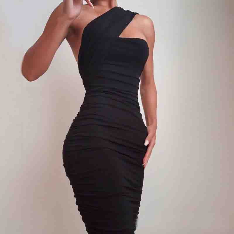 Black Skinny Fashion Sexy Sleeveless Dress