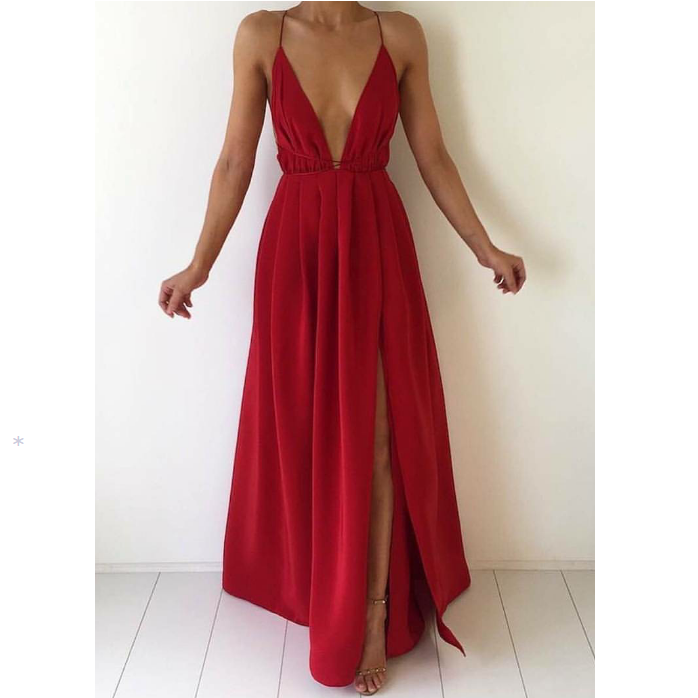 Fashion Sexy Sling V-Neck Backless Dress