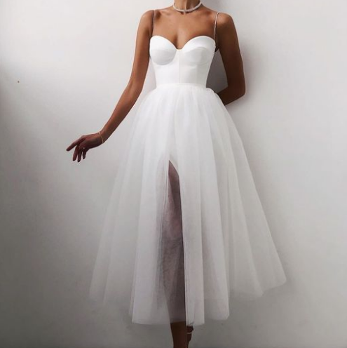 Retro Solid Color Mesh Sling Dress