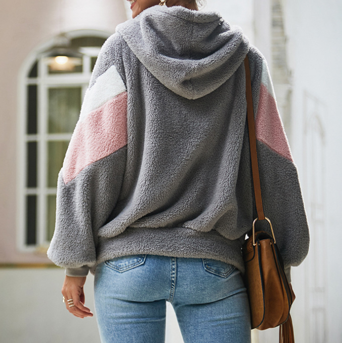 Loose Long-Sleeved Hooded Sweater Coat