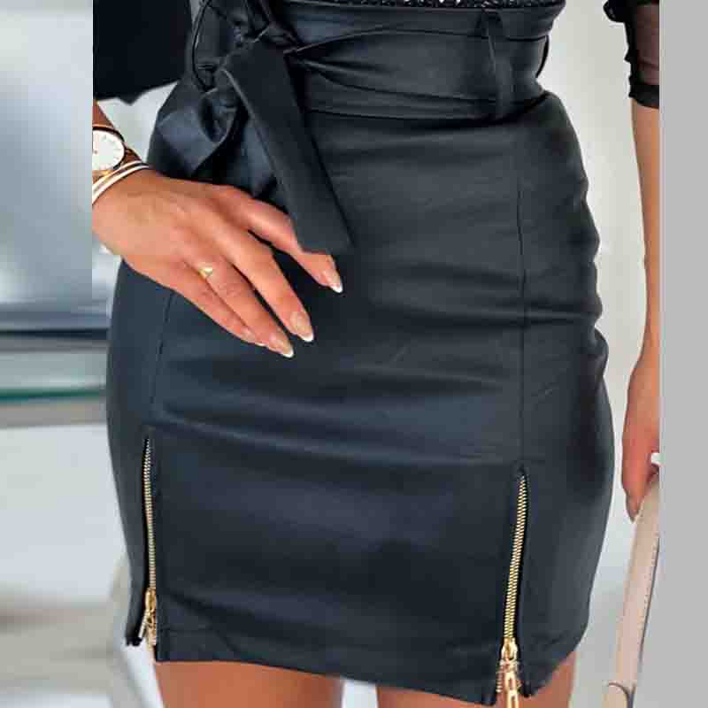Sexy High Waist Zipper Package Hip Skirts