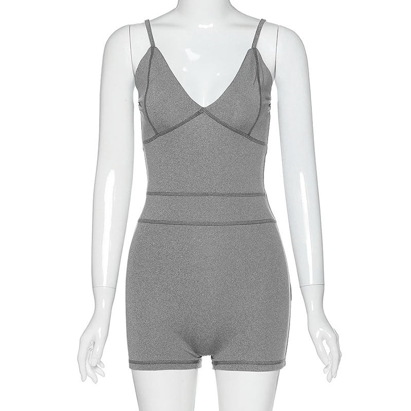 Women'S Sexy Deep V Low-Cut Hip Jumpsuit