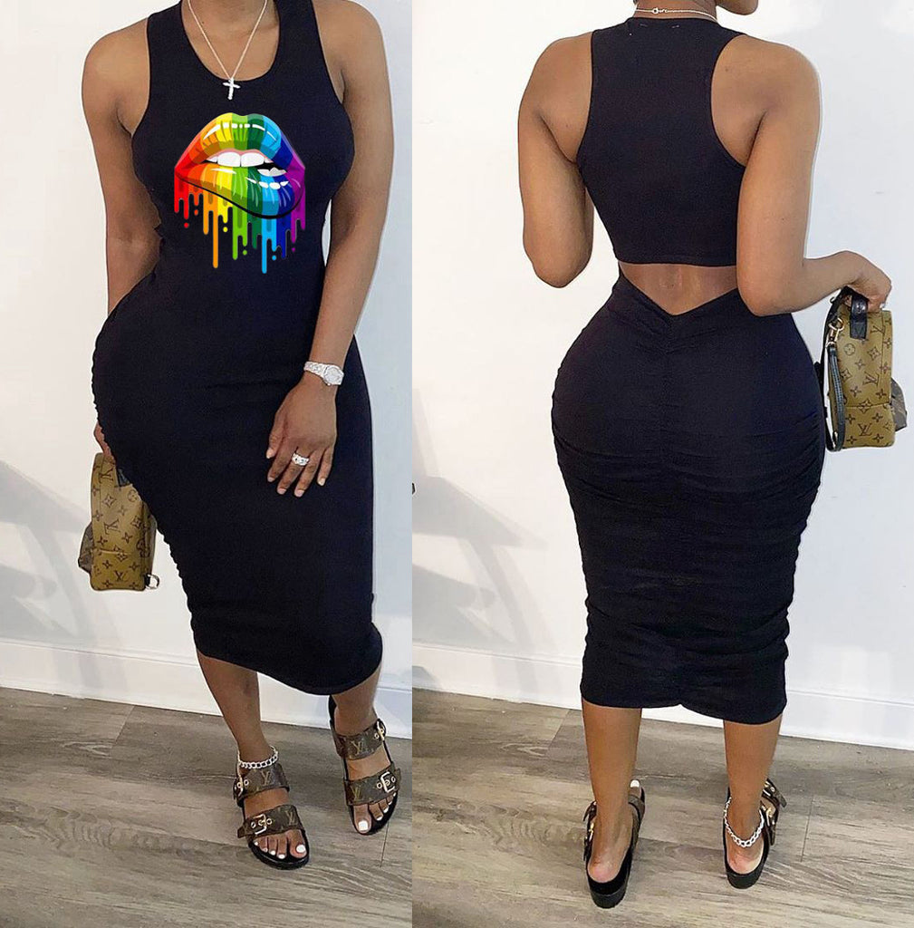 Round Neck Slim Sexy Women'S Sleeveless Dress