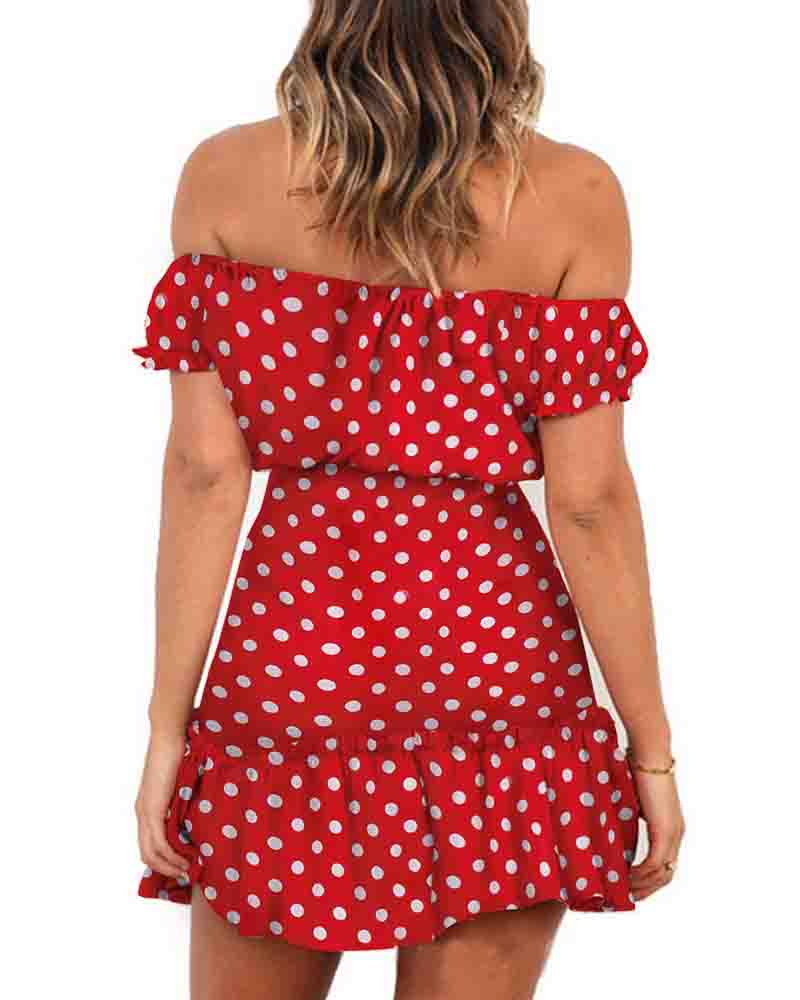 Sweet Short Sleeve Red Dress