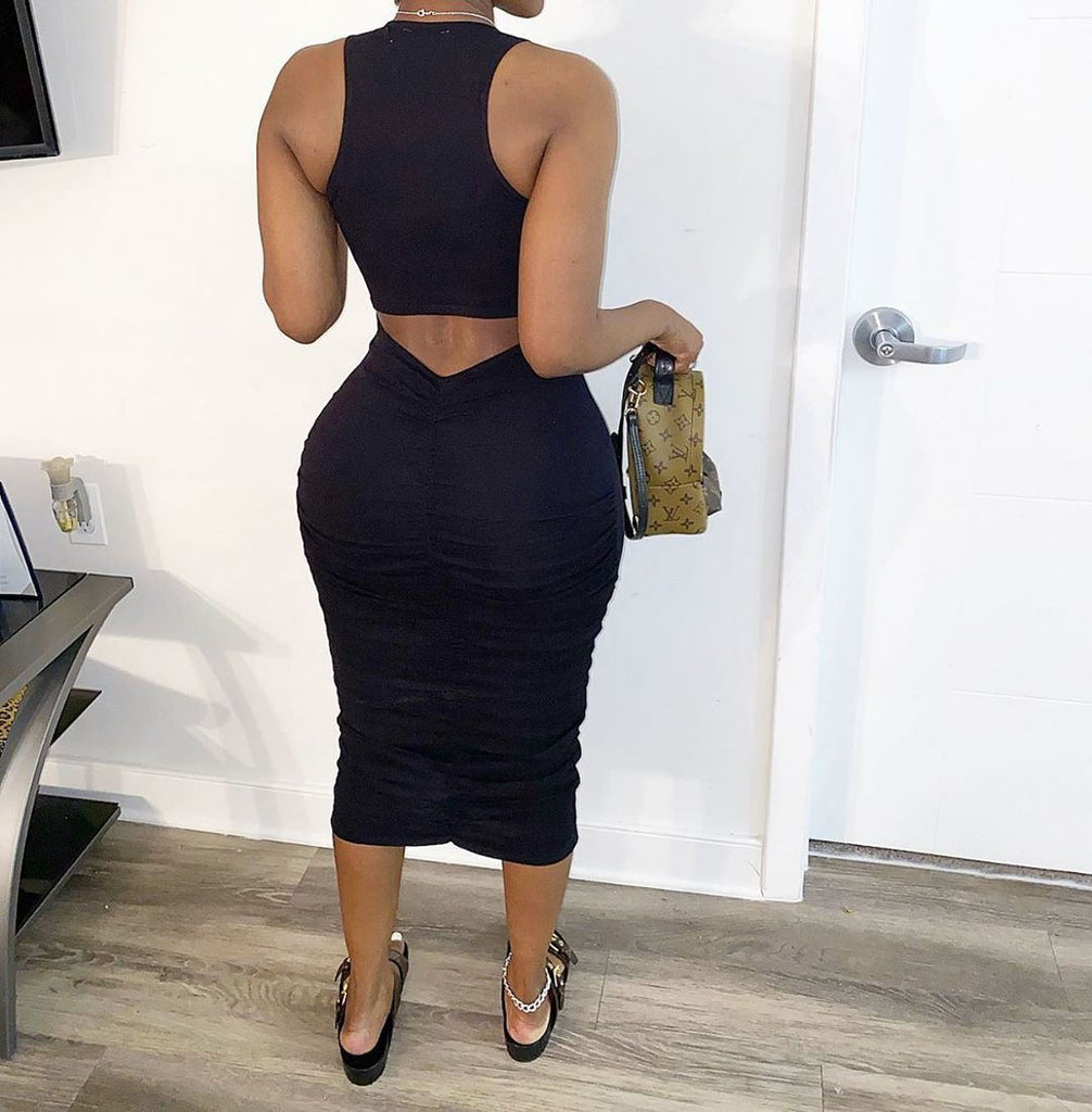 Round Neck Slim Sexy Women'S Sleeveless Dress