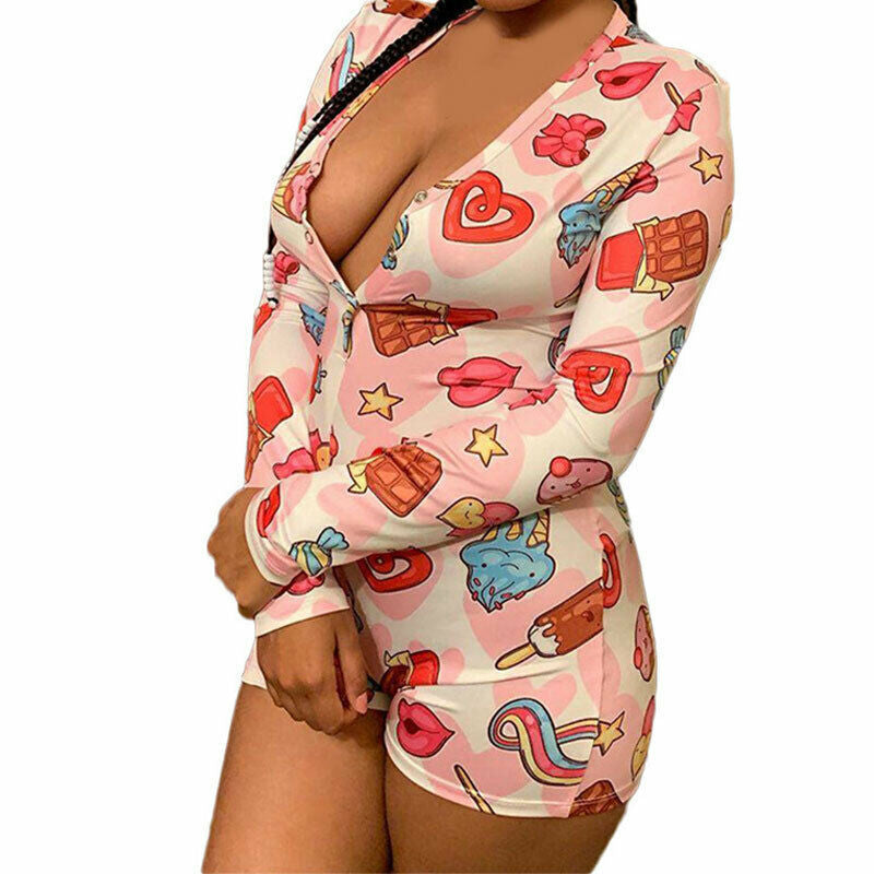 Slim Printed Sexy Long Sleeve Jumpsuit